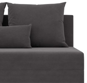 Nobu sarokkanapé, kordbársony, univerzális oldal, szürke