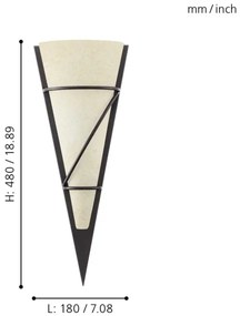 EGLO 87793 - PASCAL 1 fali lámpa 1xE14/60W antik barna/fehér