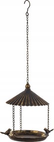 Függő itató madáretető fém arany kerti dekoráció