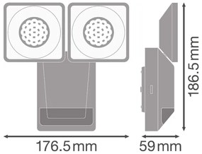 Ledvance - LED Kültéri fali lámpa érzékelővel SPOT 2xLED/8W/230V IP55
