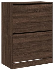 barna tölgy cipőszekrény 2 kihajtható fiókkal 80x42x108 cm