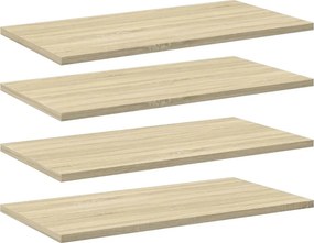 vidaXL 4 db sonoma-tölgy színű forgácslap könyvespolc 60 x 30 x 1,5 cm
