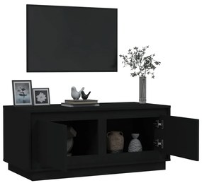 Fekete szerelt fa dohányzóasztal 102x50x44 cm