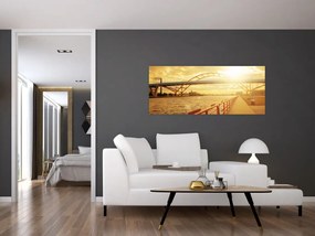 Kép a hídról napnyugtakor (120x50 cm)