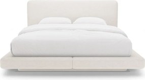 Bézs kárpitozott franciaágy 160x200 cm Linea – Micadoni