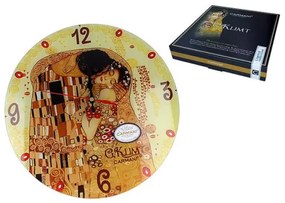 Klimt A Csók üveg falióra 30 cm