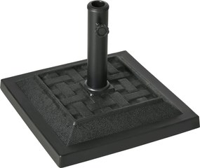 Outsunny 12 kg-os négyzet alakú napernyő tartó, napernyő súly, napernyő tartó 32/38/48 mm-es oszlop átmérőhöz, erkélyre, teraszra, kertbe, fekete | Ao
