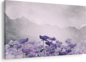 Kép - Lila virágok a hegyekben (90x60 cm)
