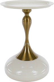 Kisasztal, fehér Ivory/arany, FEJ