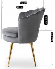 Szürke Bársony Étkezőszék VIOLA