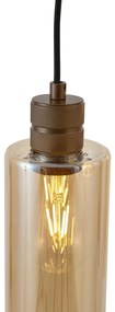 Hotel Chic függőlámpa sötét bronz színben, borostyánszínű üveggel, 5-ös - Stavelot