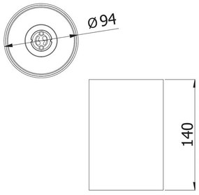 Lámpa Mennyezeti lámpatest TENSA, aluminium, 94x140 mm, IP20, GU10 max. 20W, kör, fehér