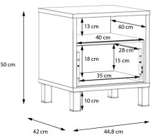 Éjjeliszekrény OREN barna/fekete