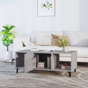 Szürke sonoma színű szerelt fa dohányzóasztal 102 x 50 x 40 cm