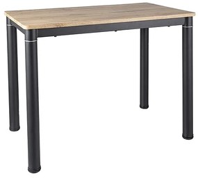 Fekete DAMAR étkezőasztal 100x60 cm, tölgy artisan dekorációval