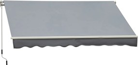 Outsunny Kézi Visszahúzható Napernyő 3x2.5 m Balkon Napernyő Fém Kurblival Vízálló és UV-álló Külső Térelválasztó Árnyékoló Kertre és Teraszra | Aosom