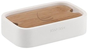 Gedy - NINFEA fehér/bambusz szappantartó