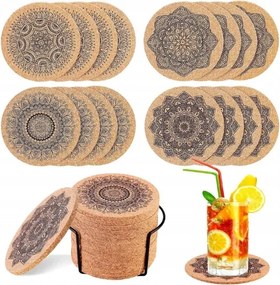 Poháralátét parafa pohár mintás állvány 12 db-os