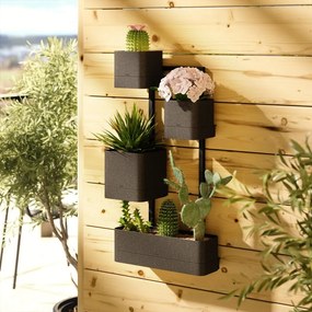 Műanyag virágcserép készlet fűszernövényekhez, 4 db-os -függő Cubiko – Umbra