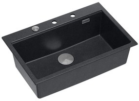 gránit mosogató MARC 110 WORKSTATION Black Metallic
