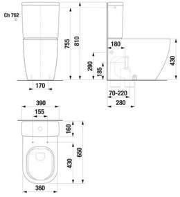 JIKA H8267160000001 - MIO WC-kagyló, kerámia/fehér