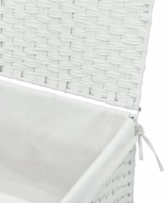 fehér polyrattan szennyeskosár fedéllel 55,5 x 35 x 34 cm