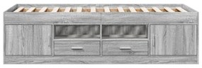 szürke sonoma kanapéágy fiókkal matrac nélkül 100x200 cm