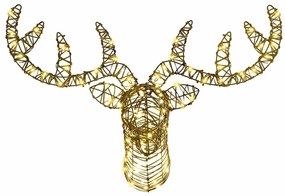 Rénszarvas húzta szán 140 LED-del Meleg fehér 60 cm Rattan