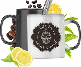 Mágikus bögre Lúciának Fekete matt nyomott mintával 330ml