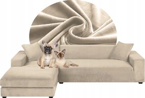 Teljes Sarok Huzat Kasmír Bézs Velúr Rugalmas 2+3 személyes