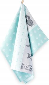 Kutyás konyhai törlőkendő 50x70 cm türkiz