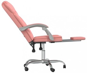 rózsaszín műbőr dönthető irodaszék