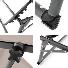 DIVERO Összecsukható kerti nyugágy tetővel XXL szürke