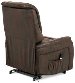 TV- RELAXFOTEL ELEKTROMOS VEZÉRLÉSSEL BARNA SZÖVET KÁRPITTAL TV-5076