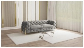Szürke bársony kanapé 225 cm Chelsea Bis – Ropez