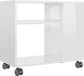 vidaXL magasfényű fehér szerelt fa kisasztal 70 x 35 x 55 cm
