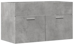 Betonszürke szerelt fa mosdószekrény 80 x 38,5 x 46 cm