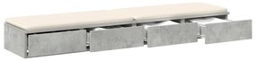 Ágy Fiókok Beton Szürke 150x36,5x16,5 cm Műszaki Fa
