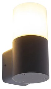 Modern kültéri fali lámpa fekete opál árnyalattal, IP44 - Odense