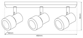 Spotlámpa CINO 3xGU10/8W/230V fekete