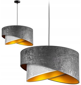 Duo szürke textil búrás függőlámpa Glimex Abazur Premium 1xE27 GA0119