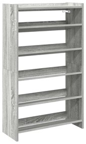 szürke sonoma színű szerelt fa cipőtartó 60x25x100 cm