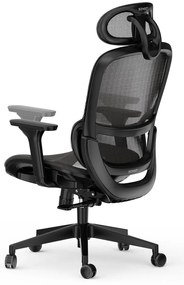 Ergonomikus irodai forgószék Neyo deréktámasz, fejtámla, háló, fekete