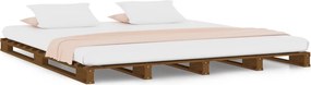 vidaXL mézbarna tömör fenyőfa raklapágy 120 x 200 cm