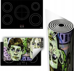 Vinil Szőnyeg Tűzhelyvédelem Asztallap 90x52 Vászonkép graffiti