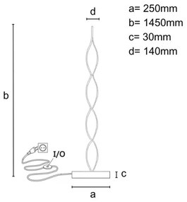 LED dimmelhető állólámpa LED/70W/230V 3000-6500K + távirányító