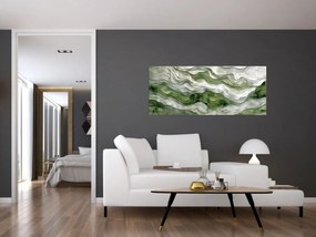 Kép - Zöld és fehér fodrok (120x50 cm)