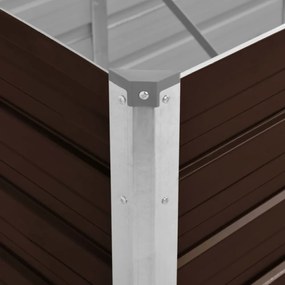 barna horganyzott acél kerti magaságyás 100 x 40 x 45 cm