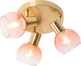 Okos mennyezeti spotlámpa arany rózsaszín üveggel, 3 Wifi P45 - Vidro