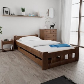 Naomi magasított ágy 80x200 cm, tölgyfa Ágyrács: Ágyrács nélkül, Matrac: Coco Maxi 20 cm matrac